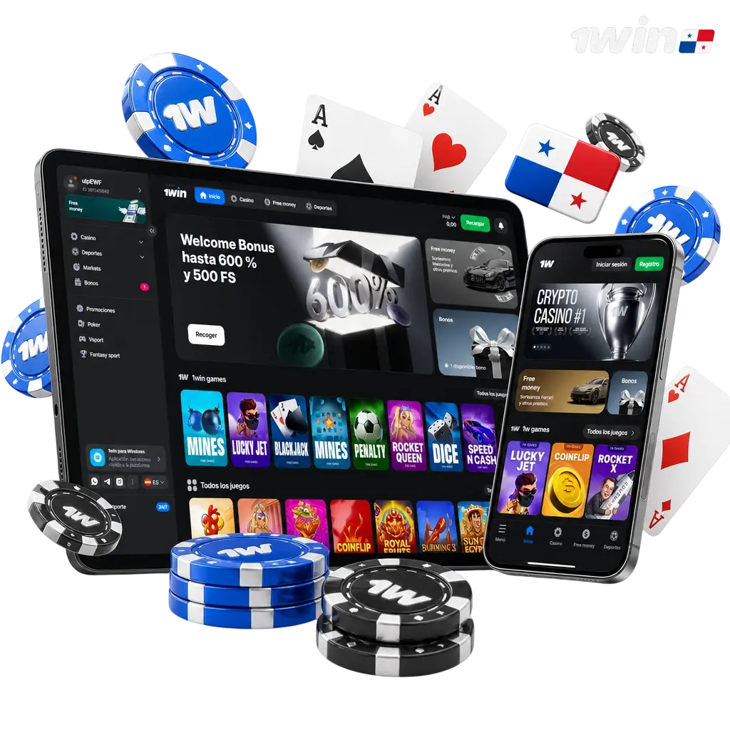 Logo de 1win Panamá, plataforma oficial de apuestas deportivas y casino online con licencia de Curaçao