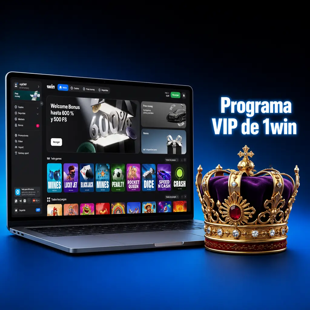 Programa VIP de 1win con niveles Bronce, Plata, Oro, Platino y Diamante con cashback y privilegios exclusivos