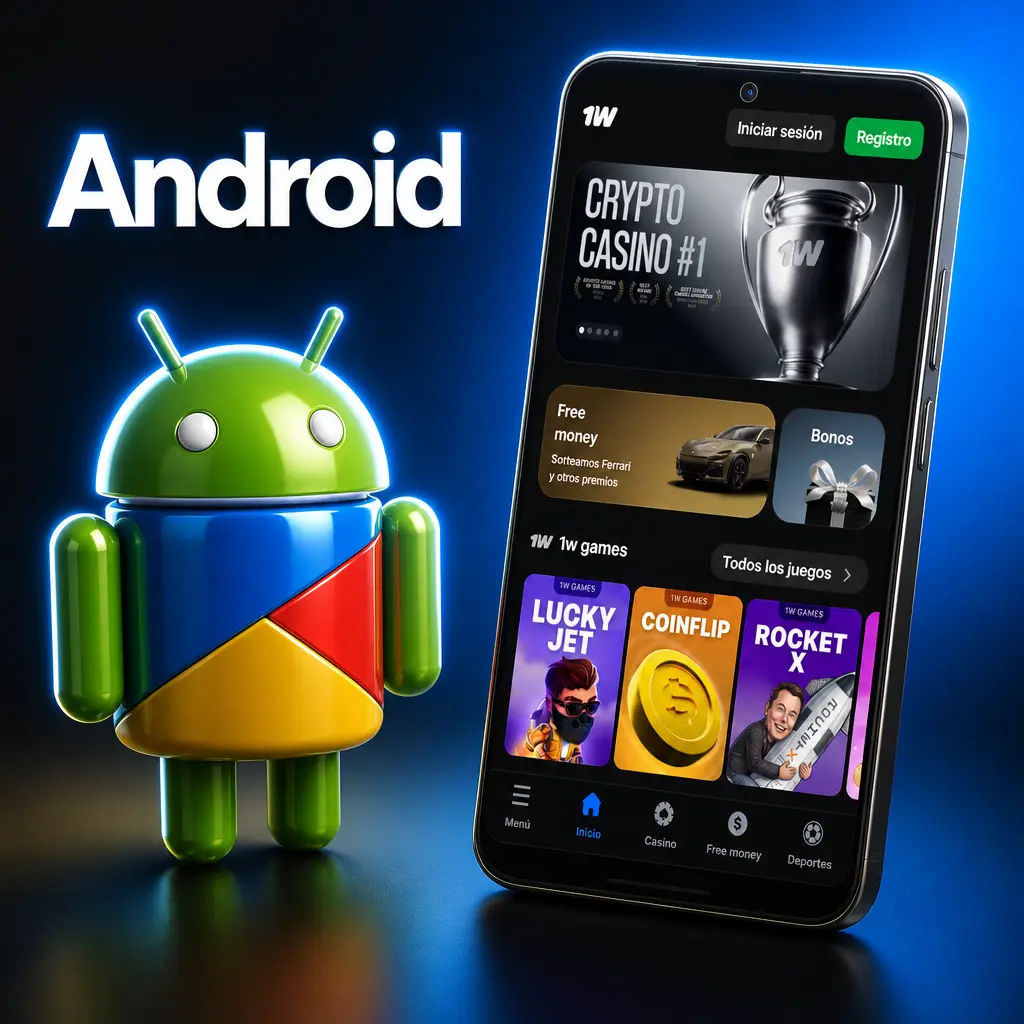 Descarga del APK de 1win para Android desde el sitio oficial, compatible con Android 5.0 o superior