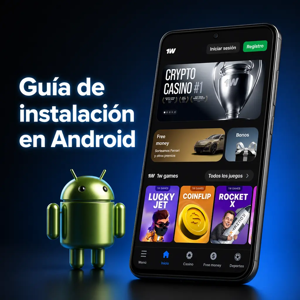 Guía para instalar el APK de 1win en Android desde el sitio oficial, sin necesidad de Google Play Store