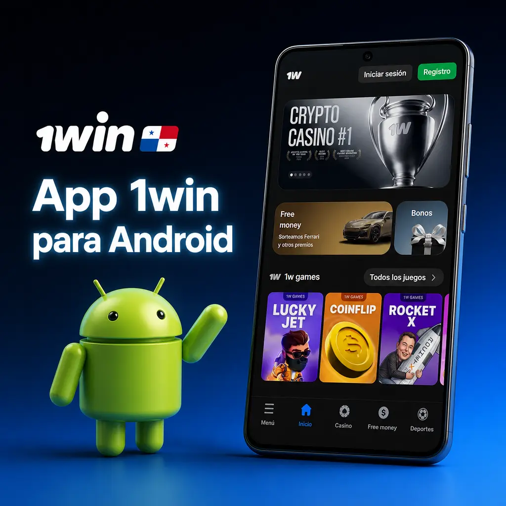Aplicación 1win para Android disponible para descargar gratis y apostar en deportes y casino desde Panamá