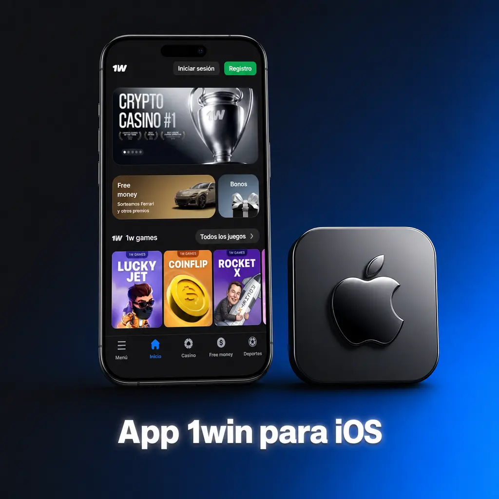 Aplicación móvil 1win para iPhone y iPad con iOS 12.0, disponible gratis con apuestas y casino