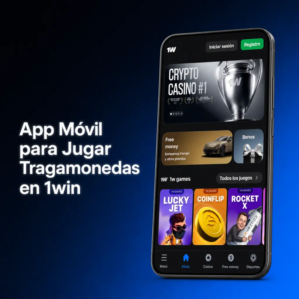 App móvil 1win para jugar tragamonedas con más de 10,000 slots en Android e iOS