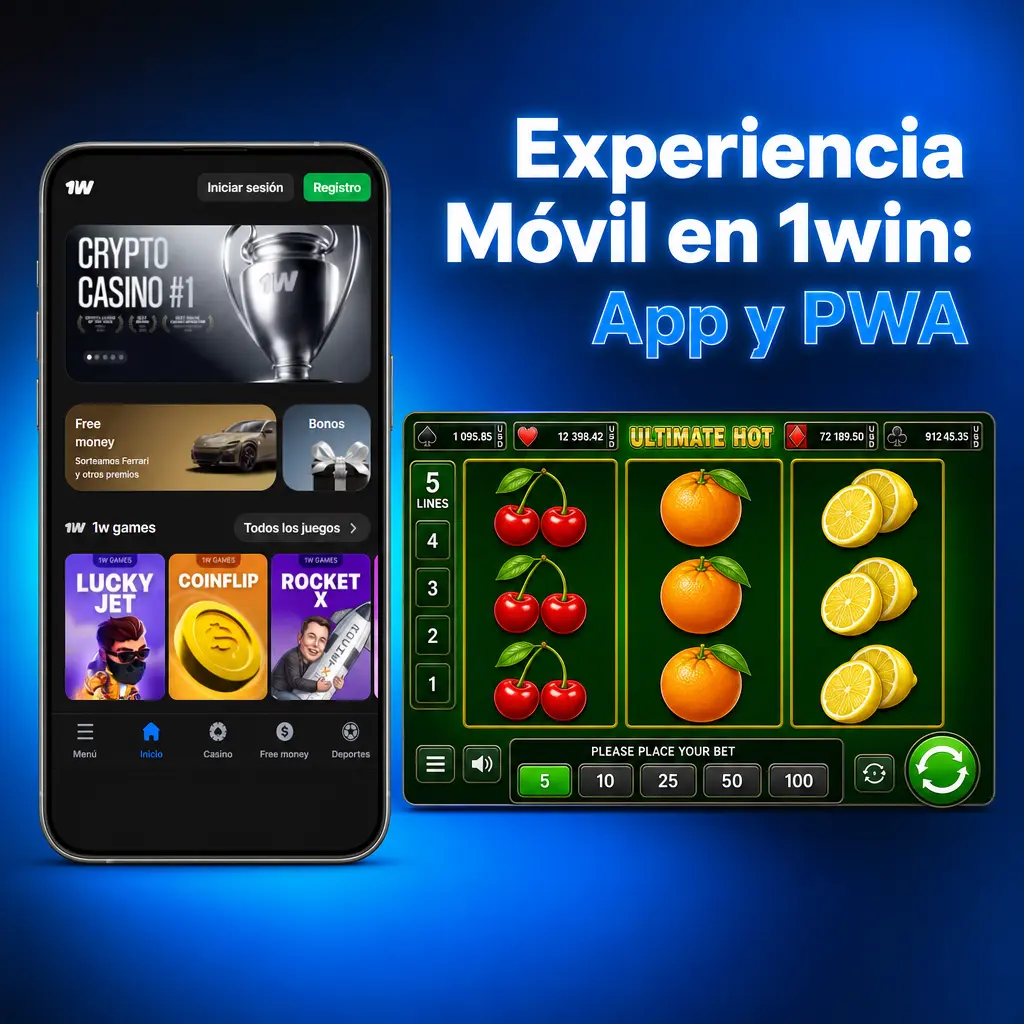 Aplicación móvil 1win PWA vs navegador: comparación de rendimiento y consumo de datos en Android e iOS